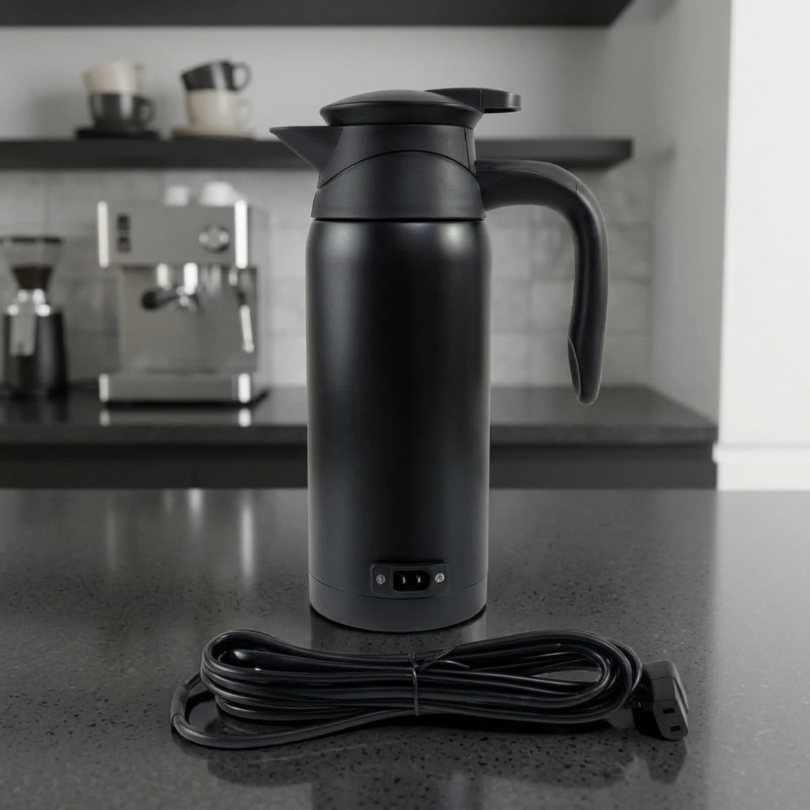 Car Electric Kettle 12V/24V Electric Kettle with LED Display Hot Water Boiler Portable Adjustable Temperature for Drivers