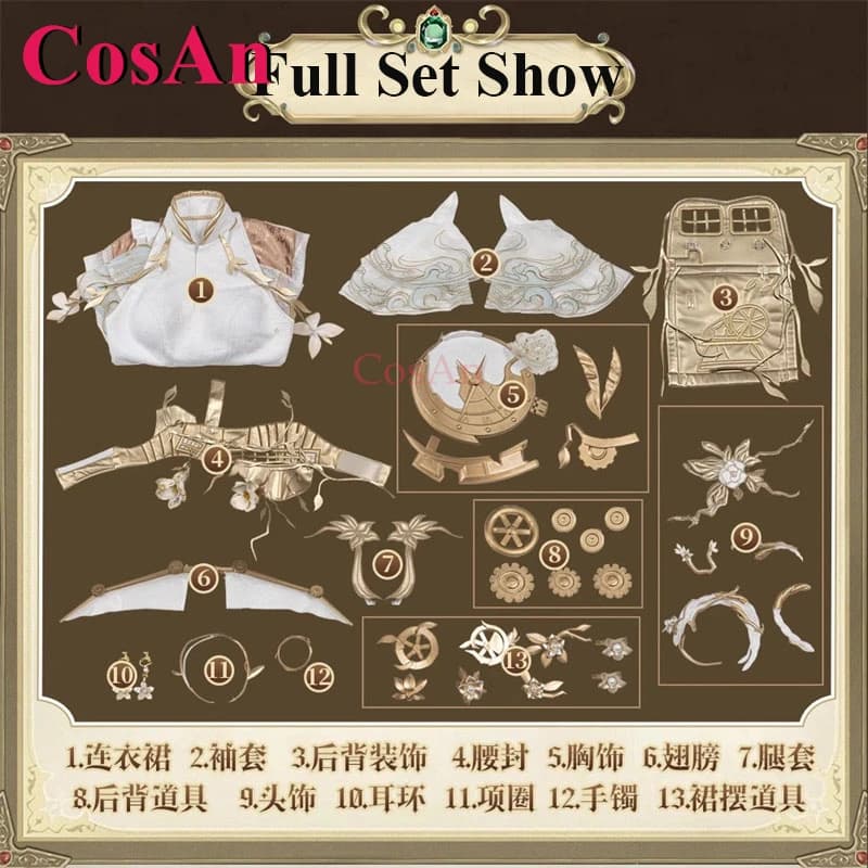 Costumi Cosplay CosAn Game Identity V Margaretha Zelle/Ballerina, Abito Elegante Skin ZhongGeZhuShi, Abbigliamento per Feste e Giochi di Ruolo