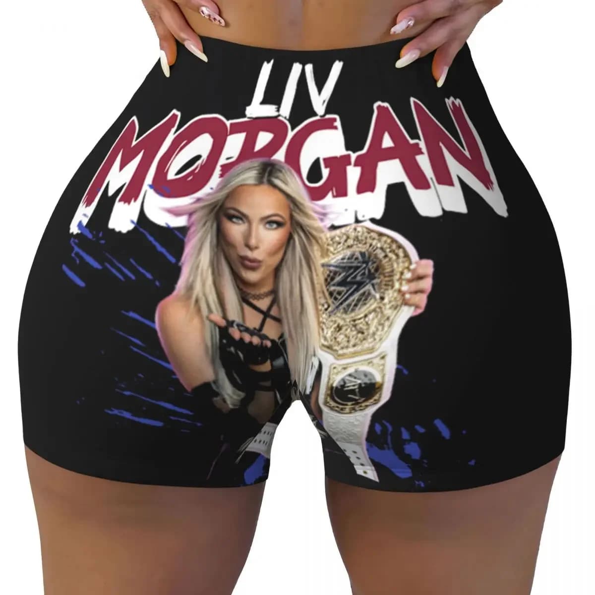 Custom Liv Morgan Women Gym Workout Running Shorts Athletic Volleyball Biker Yoga Shorts