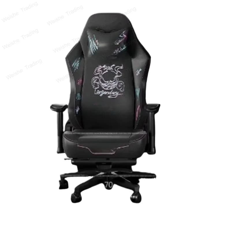 Sedia Ergonomica Direzionale con Poggiapiedi Estensibile, Sedia da Gaming di Design Confortevole con Ruote, Poltrona Relax per Studio e Ufficio Domestico