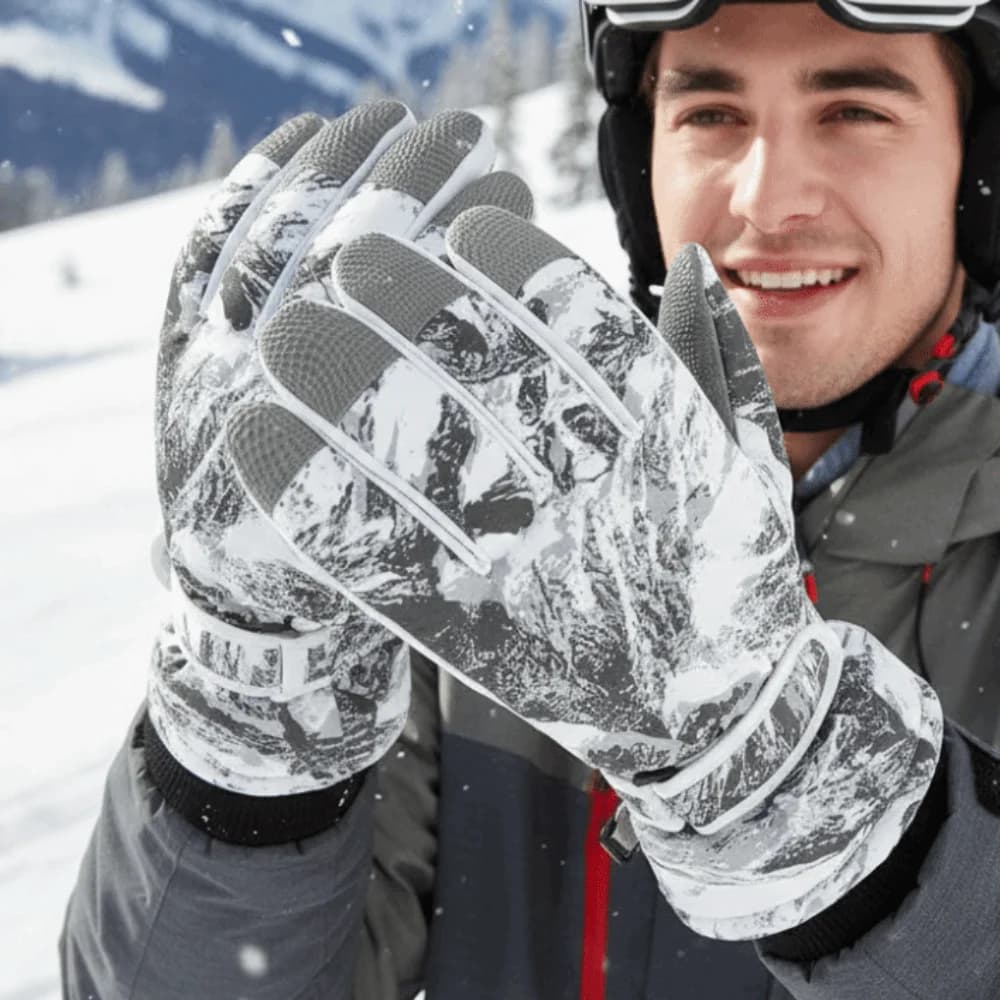 Winter Fingerwear Fleece Lined Tie Dye Gloves Thick Warm Windproof Ski Mittens Thermal Soft Touchscreen Handwear Unisex Adults