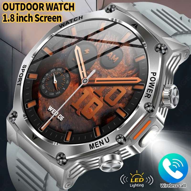 LIGE Smartwatch con batteria da 800 mAh 5.2 Bluetooth Call One Click Connection Watch IP67 Orologio impermeabile da uomo per Android IOS Smart Watch
