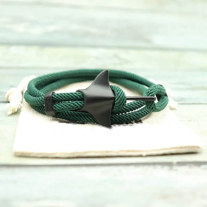 Bracciale Bohemia Manta Rays Uomo Vita marina Braslet nautico Bracciale in corda multistrato Bracciale gioielli animali Accessori da spiaggia