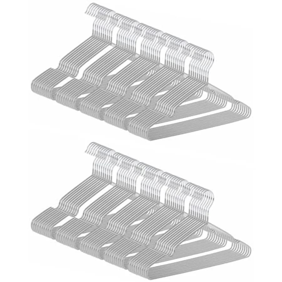 Appendiabiti in metallo ultrasottili con rivestimento in PVC antiscivolo, salvaspazio, per armadio, larghezza 16 pollici, per abiti, vestiti e giacche