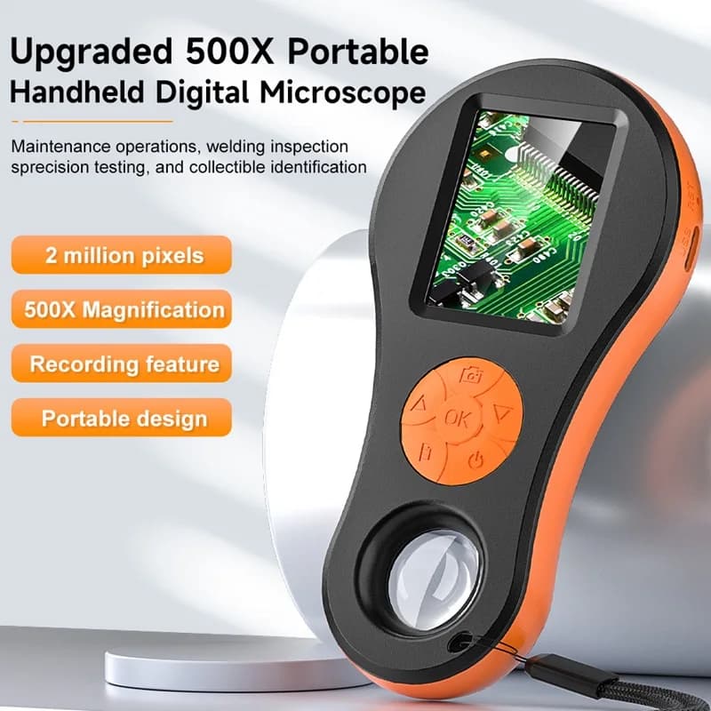 Lente d'ingrandimento digitale Microscopio video portatile da 2 MP Schermo da 2.0 '' 8 LED con lente d'ingrandimento Moneta Esame Riparazione PCB per Windows/Mac