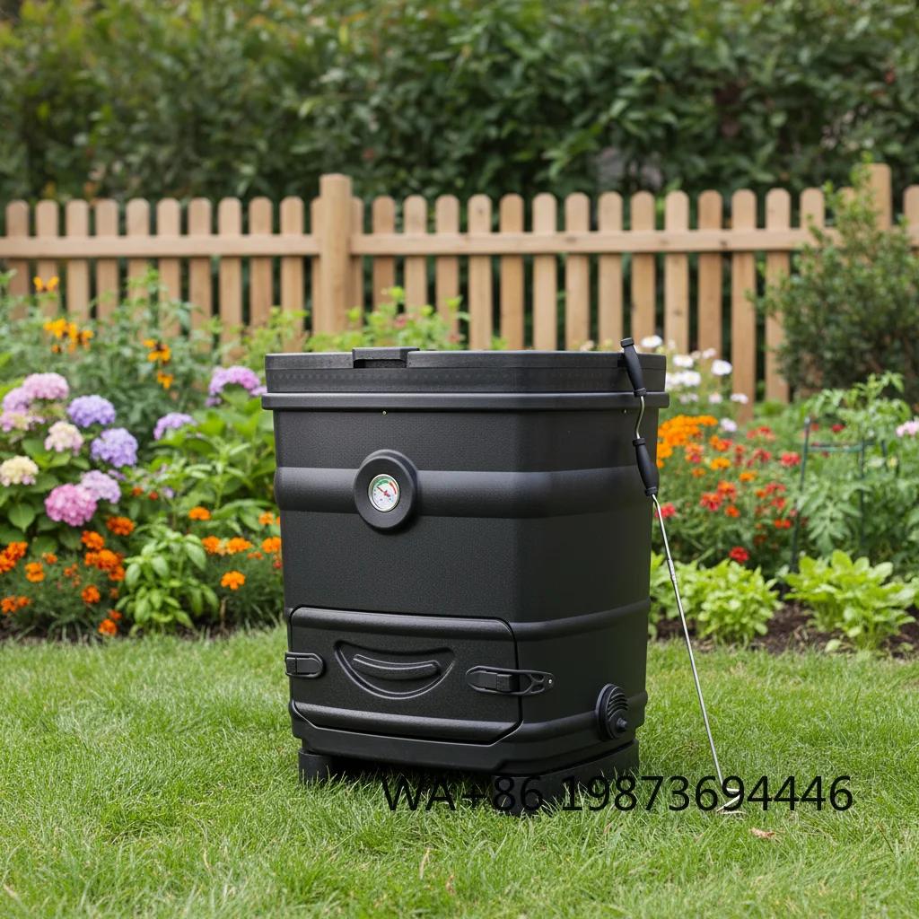Compostiera da Giardino per Esterni 260L, Contenitore per Compostaggio Grande Termoisolato per Compostaggio Accelerato
