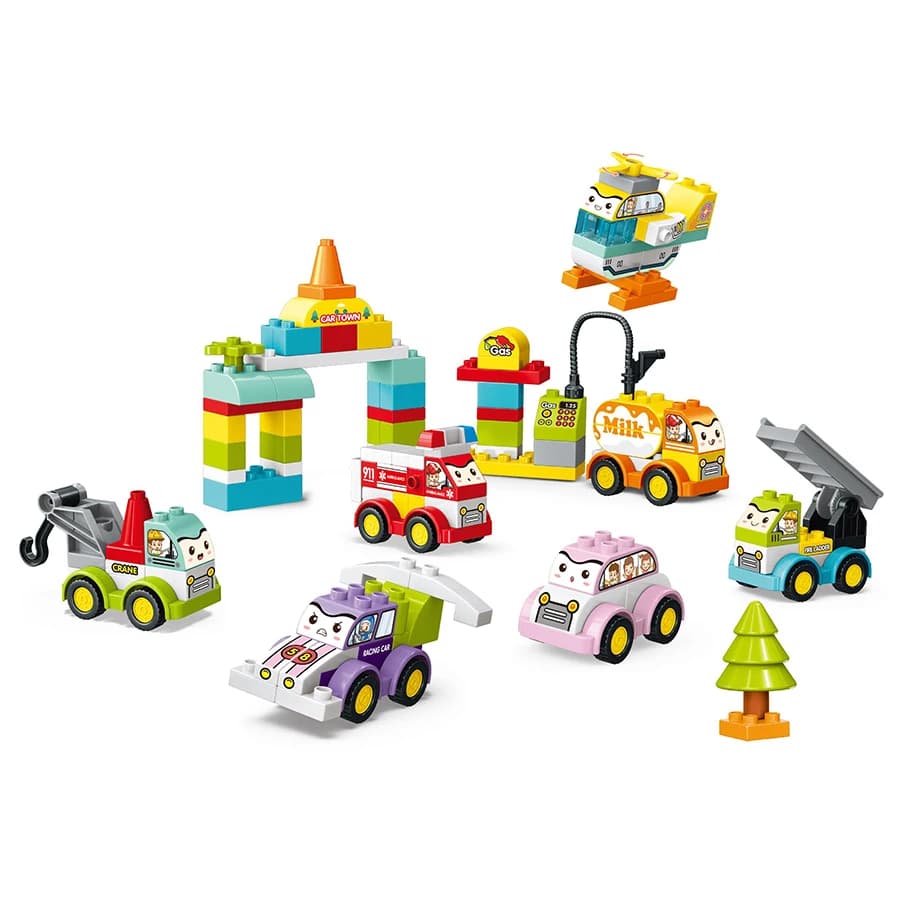 150Pcs Large Particles Duploed Car Squad Building Blocks DIY City Cars Educational Bricks Kids Toys For Children Gift