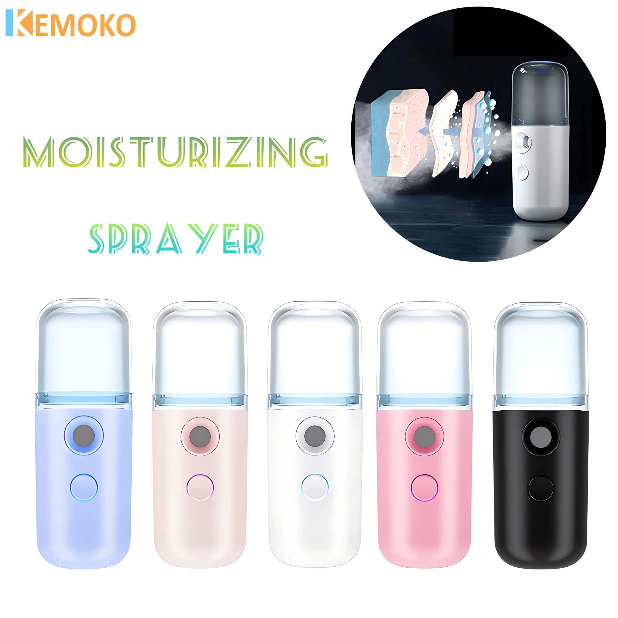 Ricaricabile Nano Spray Viso Bellezza Umidificatore a spruzzo freddo Umidificatore portatile Strumenti di bellezza per la cura della pelle