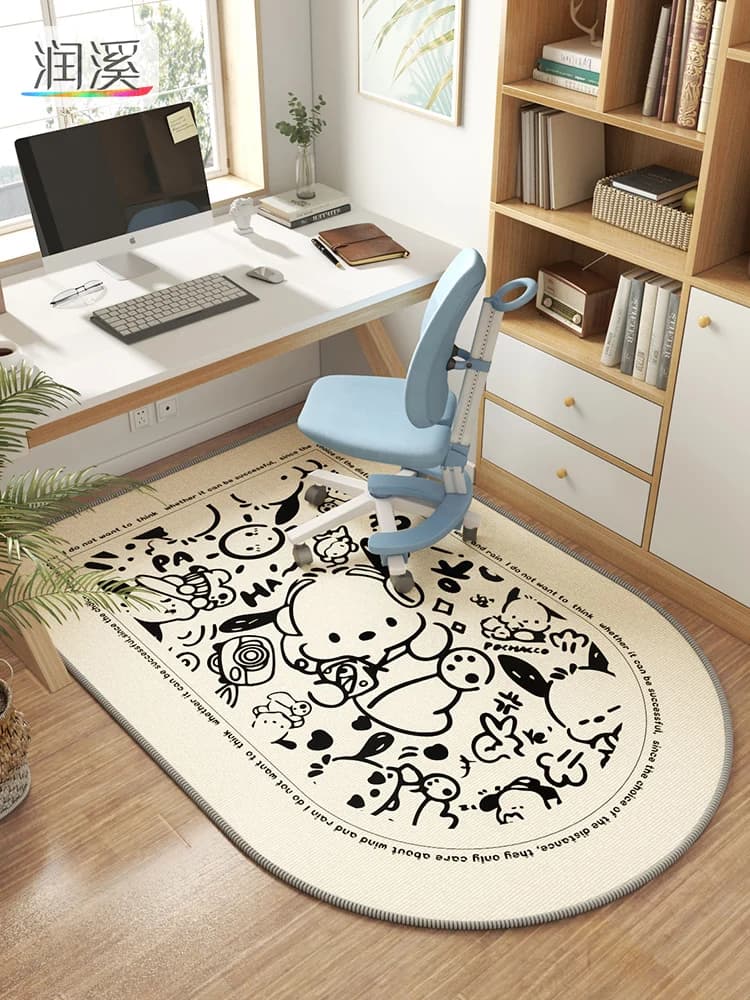 VIKAMA Tappeto da studio per bambini Area lettura Scrivania Scrivania Sedia per computer Sedia girevole Tappetino protettivo Tappetino protettivo Decorazioni per la casa
