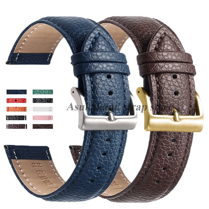 Cinturini per Orologi in Vera Pelle di Vitello 18mm 20mm 22mm Universali per Uomo e Donna, Cinturino in Pelle Morbida con Cuciture Artigianali