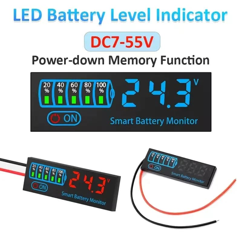 DC7-40V Battery Level Indicator 12V 24V 36V 48V Acid/Lipo Lithium Battery Capacity Board Voltage Battery Charging Tester