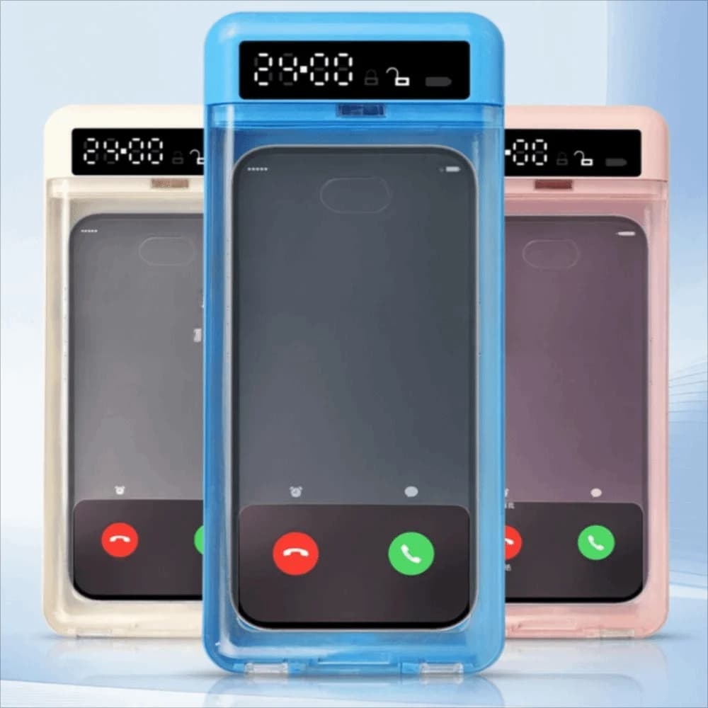 New Portable Phone Lock Box with Timer 24 Hours Transparent Lid Phone Locker Storage Box Self-Control LCD Display Phone Box ADHD