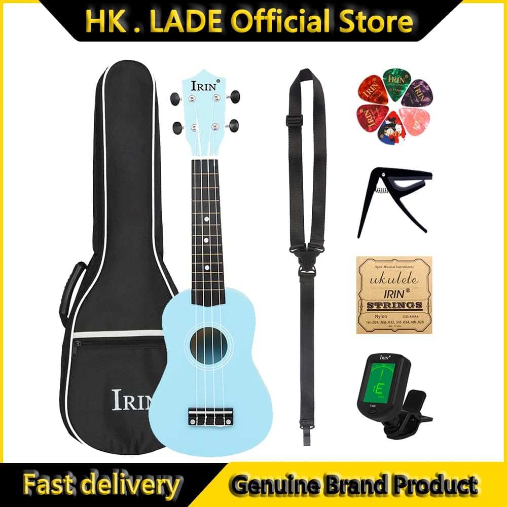 IRIN 4 Corde Ukulele 21 Pollici Chitarra Hawaiana Pannello in Basswood Guitarra Ukulele Con Borsa Plettri Accordatore Parti e Accessori per Chitarra