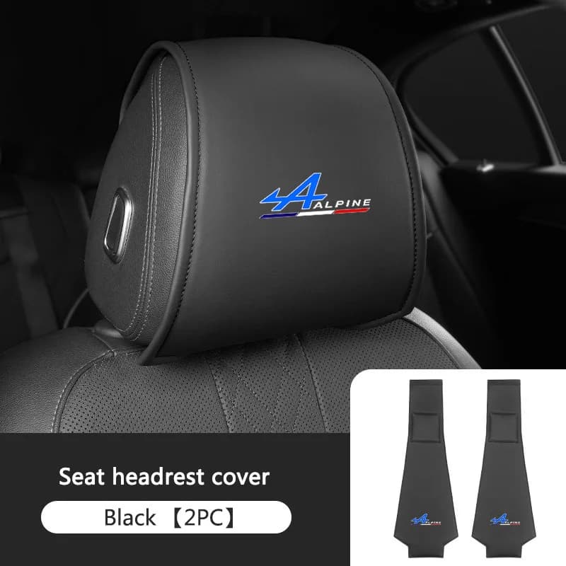 Cuscino Poggiatesta per Sedile Auto, Protezione Antimacchia in Pelle con Logo Alpine per Kadjar, Twingo, Megane, Scenic, Espace, Kangoo, Accessorio