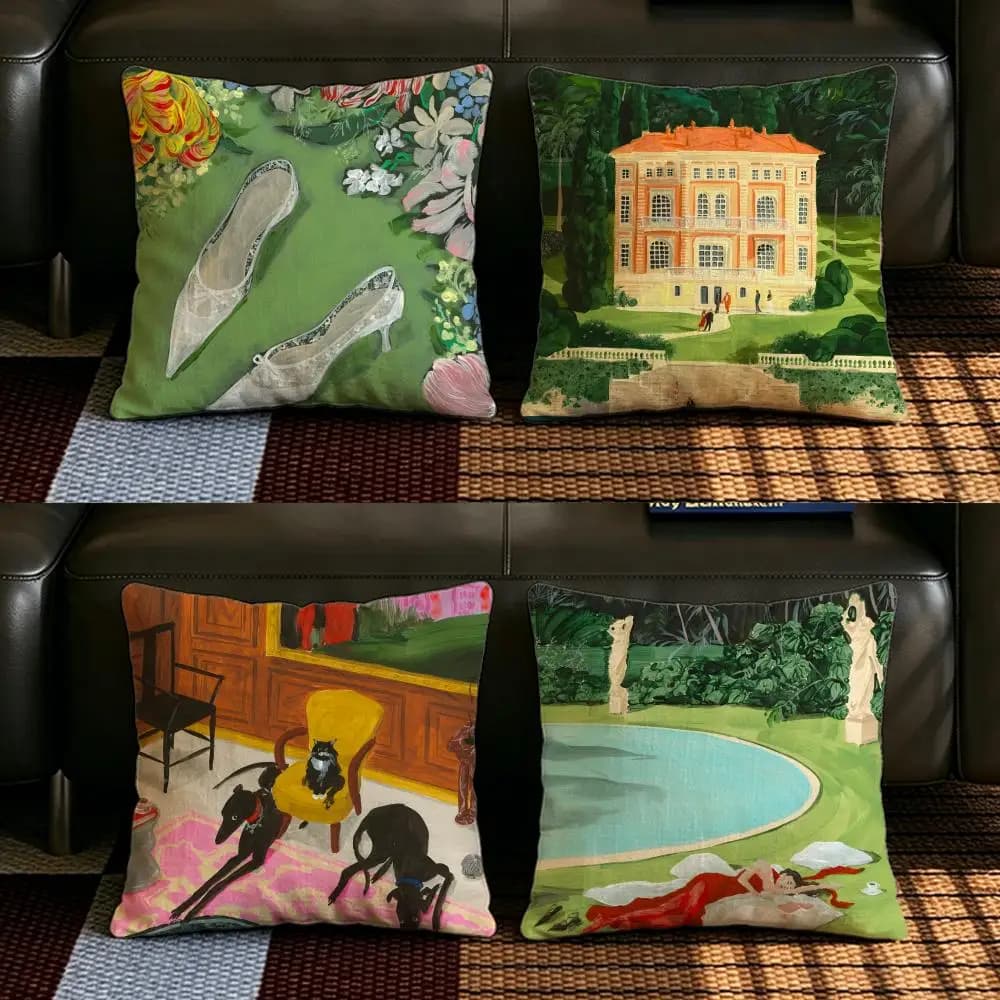 Y-Yukiko Noritake-S Set di fodere per cuscini in lino naturale, decorazione tutto in uno per divano, camera da letto e sedia