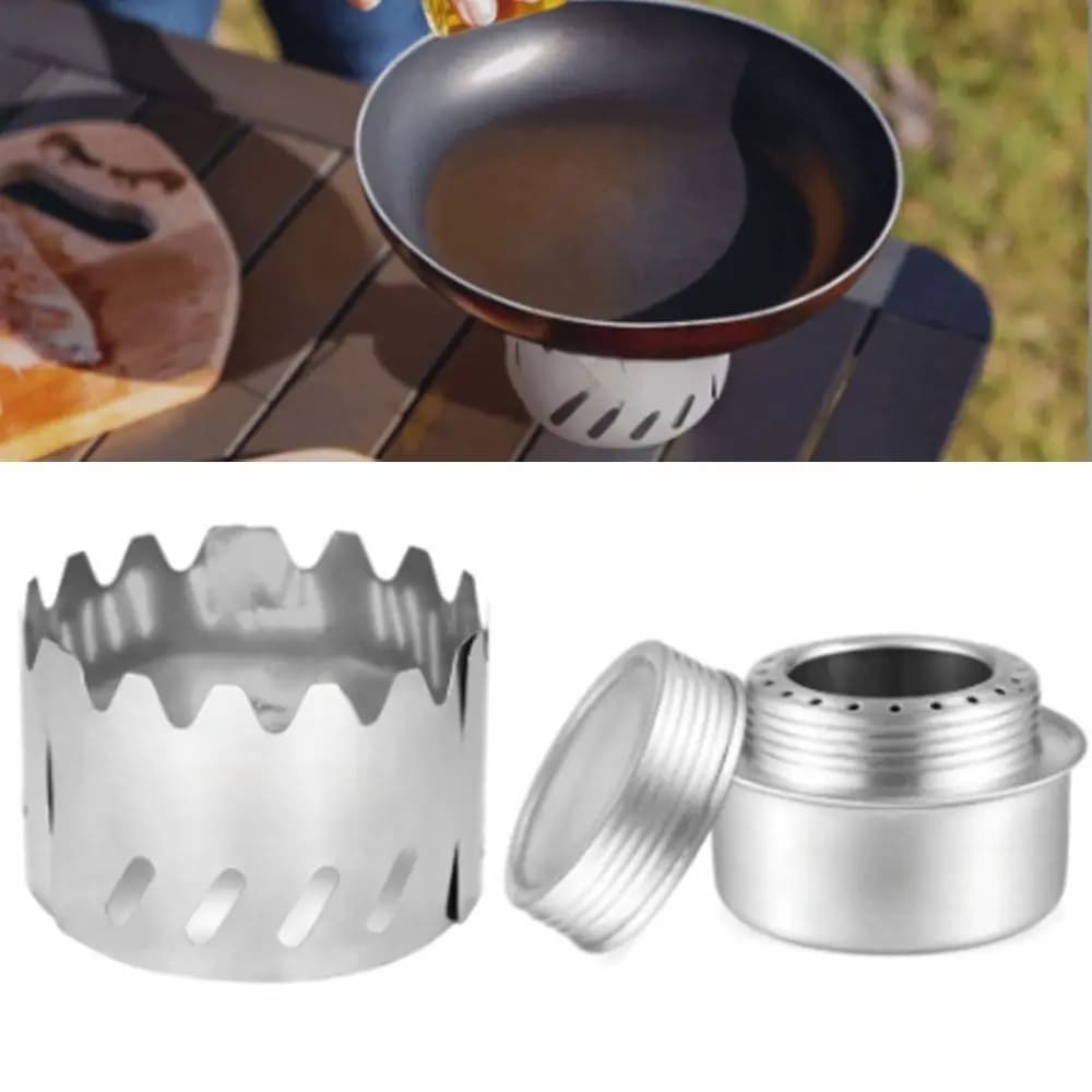 Durable 100ml Mini Backpacking Stove Aluminum Stainless Steel Camp Stove Compact Lightweight Portable Stove Backpacking
