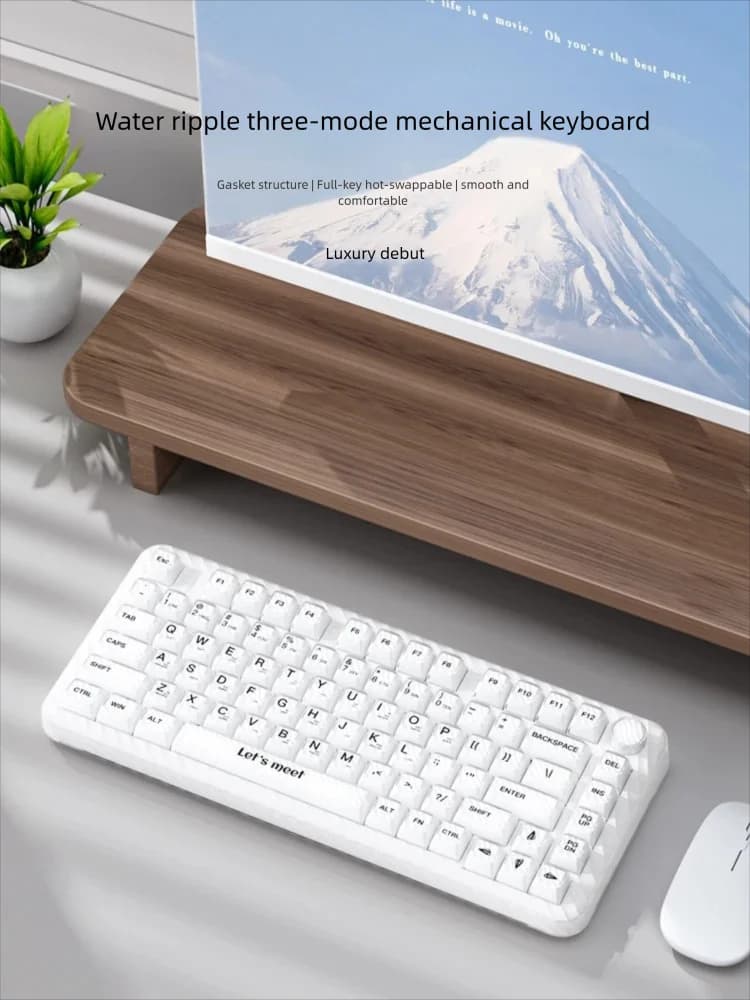 Ifacemall Ipad Wireless Keyboard Water Ripples Mechanical Keyboard For Pad/Computer/Phone Variable Color Bluetooth Keyboard