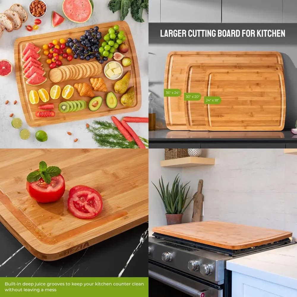 Huge kitchen cutter 36x24 - XL cutter for meat, barbecue and carving with juice channel