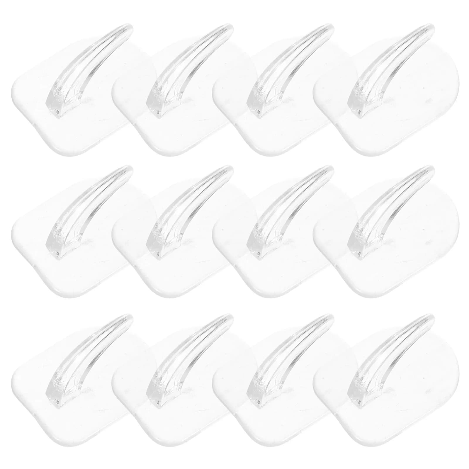 80Pcs Transparent Mini Wall Hooks Plastic Self Adhesive Hanging Hooks for Kitchen Bathroom Shower Ceiling Picture Frames Easy