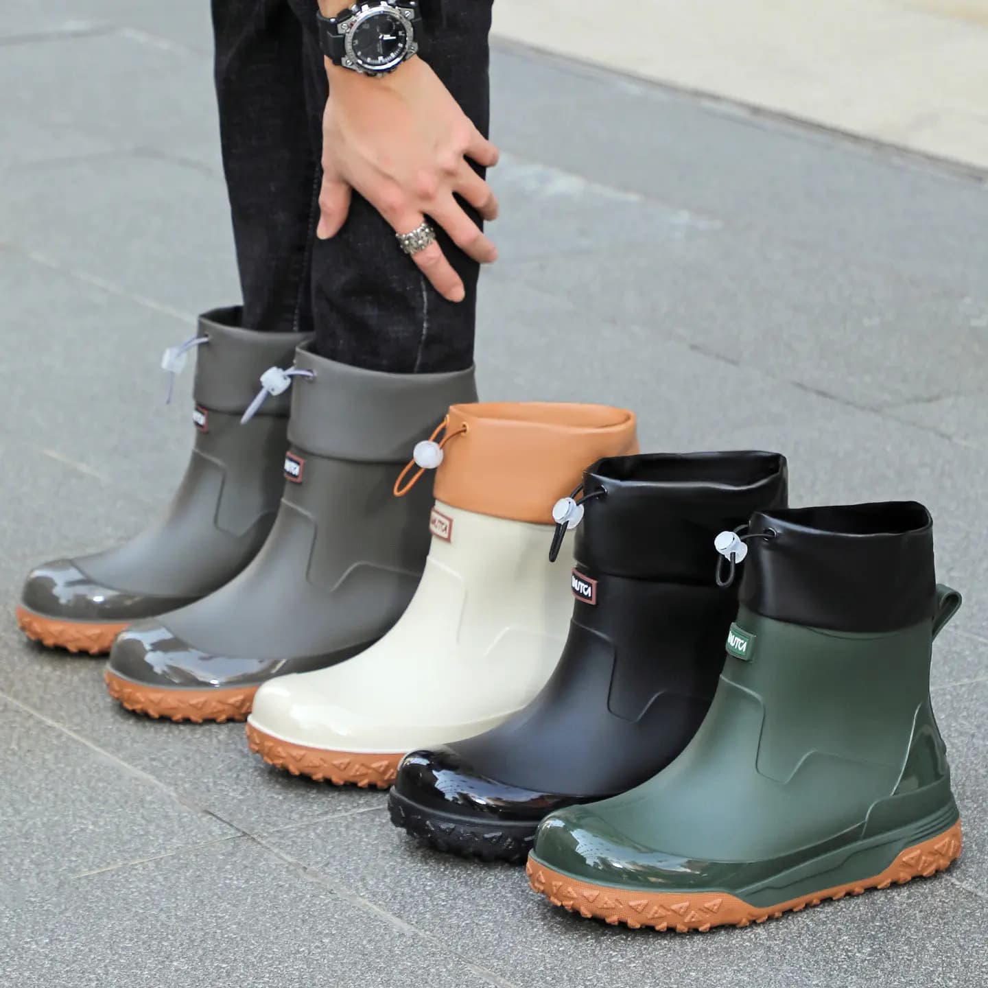Men's waterproof fishing shoes, non-slip and wear resistant, rain boots, rain shoes, new style 2026, rubber shoes for kitchen work
