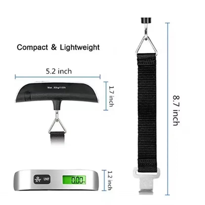 Portable Libra Digital LCD Display 110lb/50kg Electronic Bag Appeals Travel Valuation Pesa Travel Bag Weight Balancing Tools