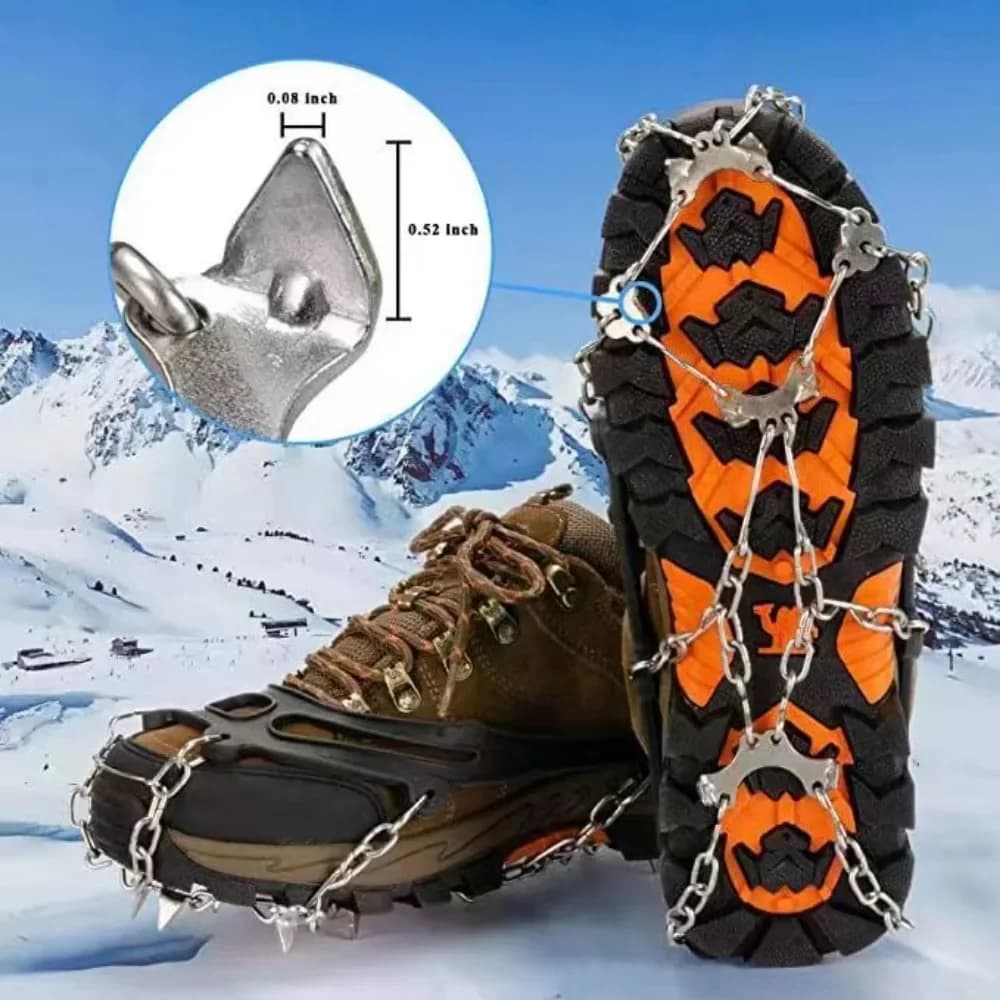 Inverno Escursionismo all'aperto Arrampicata Picchi da neve Ramponi Tacchetti Artigli a catena Impugnature Stivali Copertura Pinza da ghiaccio Spike per scarpe Antiscivolo