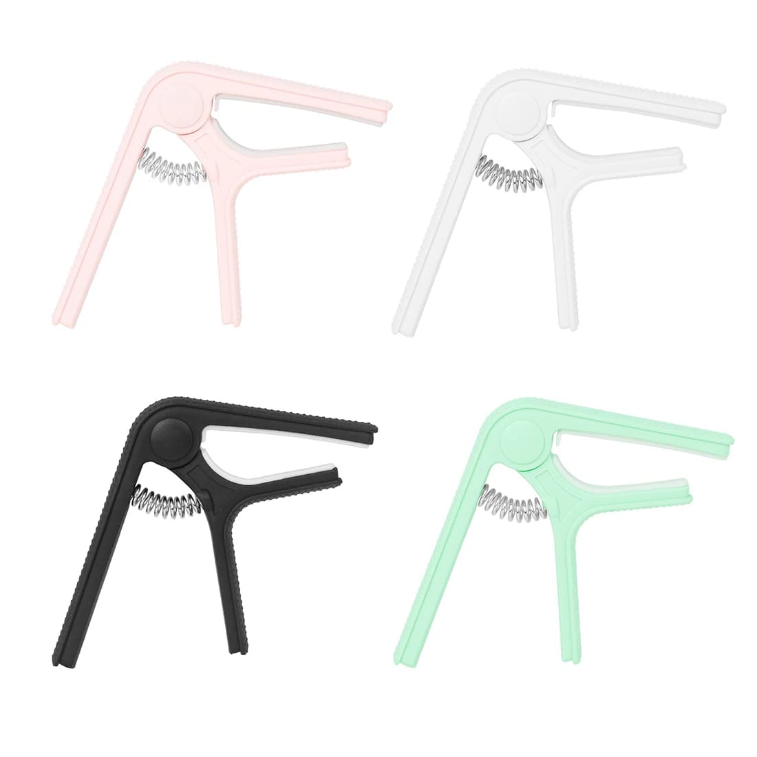 Capotasto per chitarra Plastica Silicone Strumenti universali per accordatura per chitarra/Ukulele Accessori per parti di chitarra Nero/Bianco/Rosa/Ciano