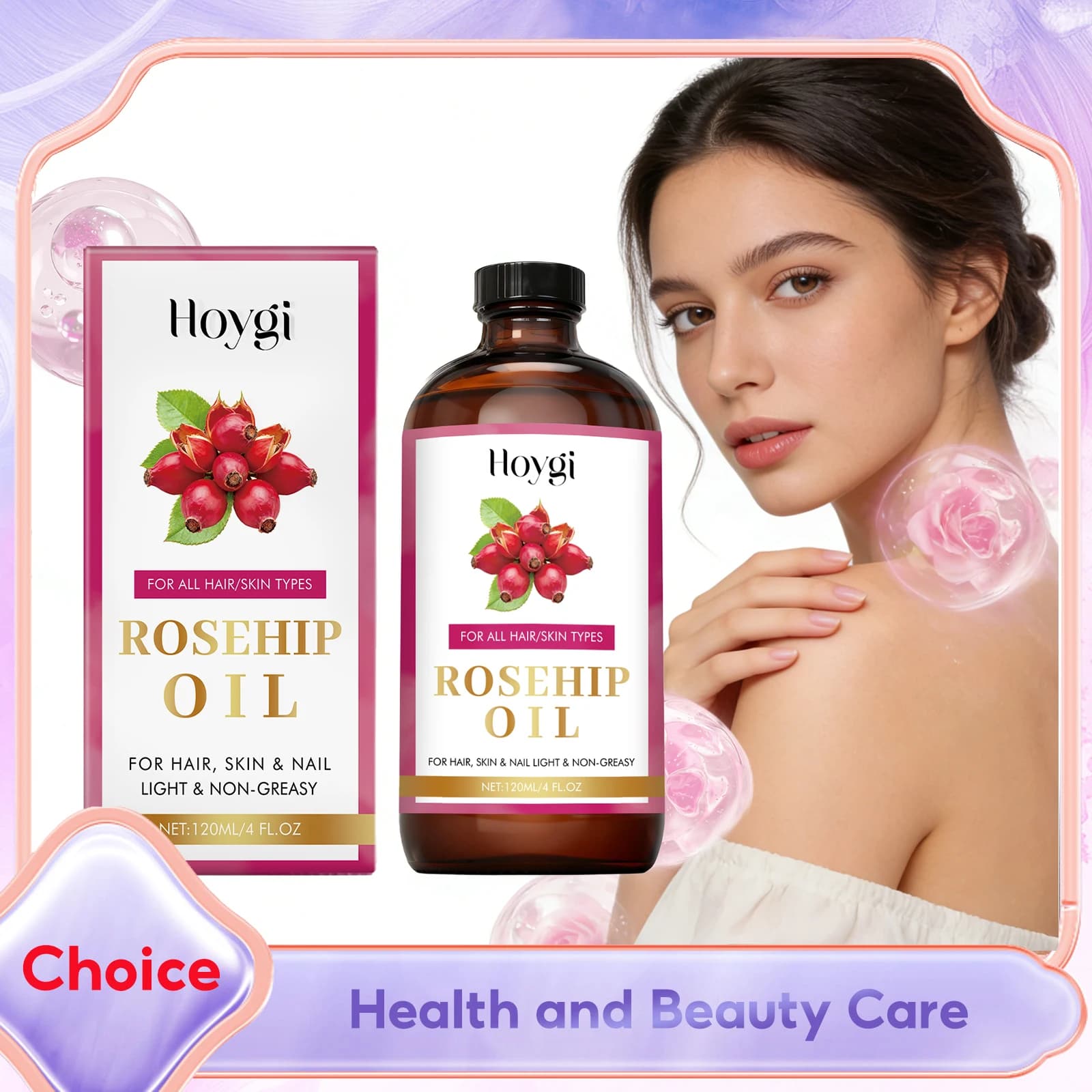 Natural Rosehip Seed Essential Oil Anti-Aging Serum Treatment Wrinkle Firming Skin Refreshing Smooth Nourish Body Essences Oils