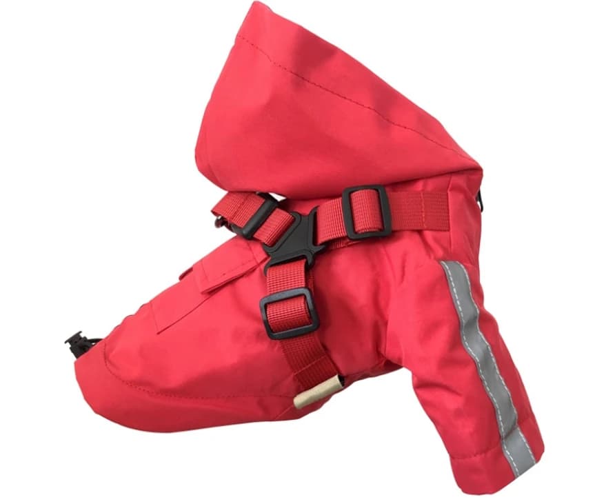 Cappotto antipioggia impermeabile per cuccioli di grandi dimensioni Giacca impermeabile riflettente regolabile per cani da compagnia con felpe con imbracatura