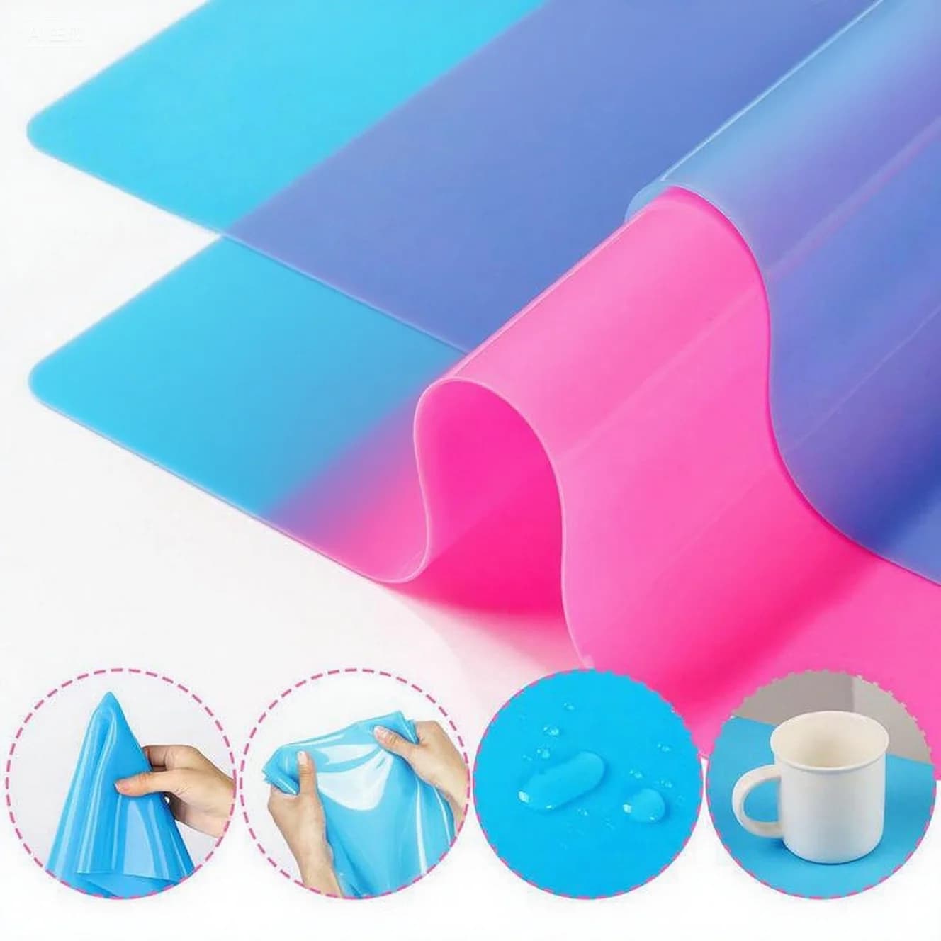 Tappetino in silicone per stampi in resina, 1 tappetino per plastilina da 15,7" x 11,7", tappetini in silicone per artigianato, tappetini per stampi in resina per gioielli, per resina