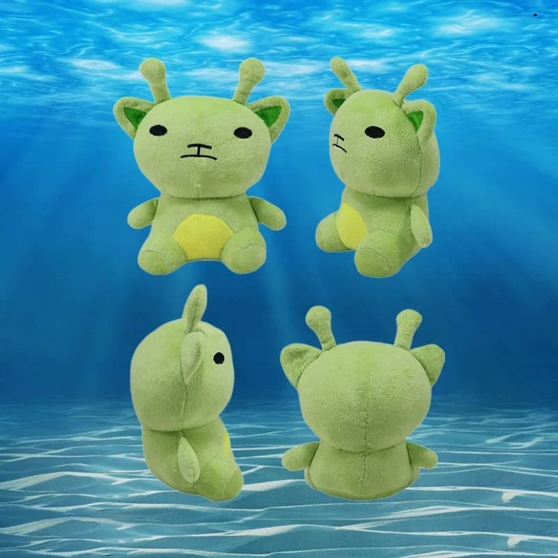 20CM New Bogur Alien Cat Plush Toy Kawaii Furry Green Alien Cat Soft Stuffed Cartoon Space Pet Animal Kids Fans Collection Gifts
