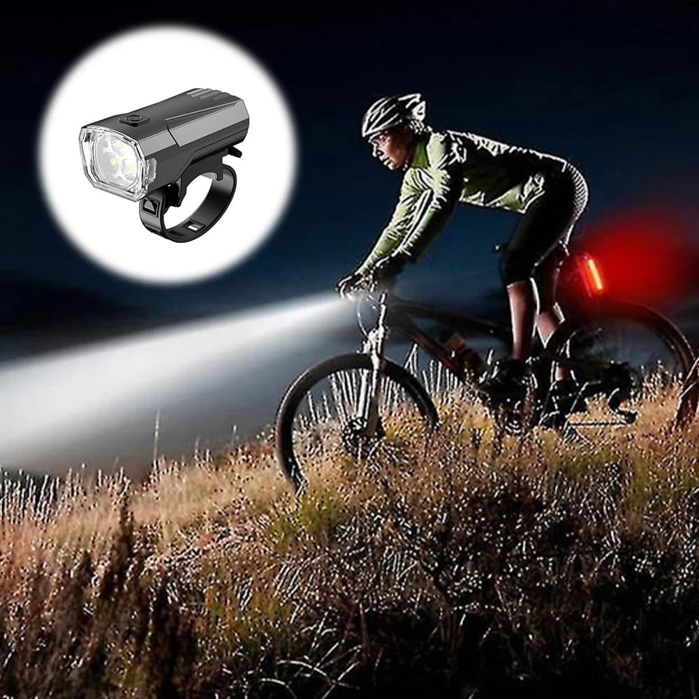 Luce Anteriore LED per Bicicletta Super Luminosa, Impermeabile, Ricaricabile, Faro di Sicurezza per Ciclismo Notturno
