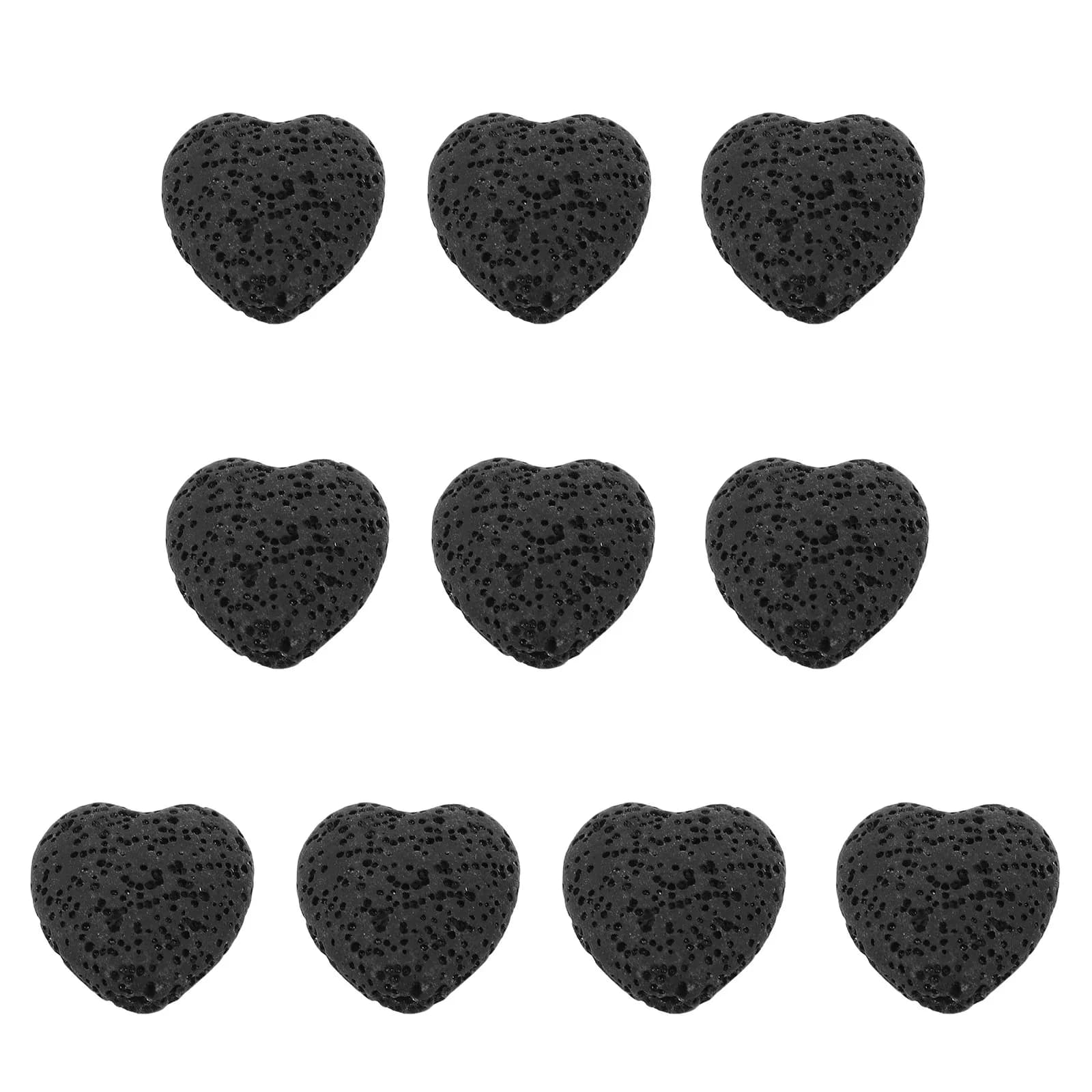 10 Pezzi Diffusori a Forma di Cuore in Pietra Lavica, Pietre Naturali per Oli Essenziali, Diffusori Portatili per Aromaterapia