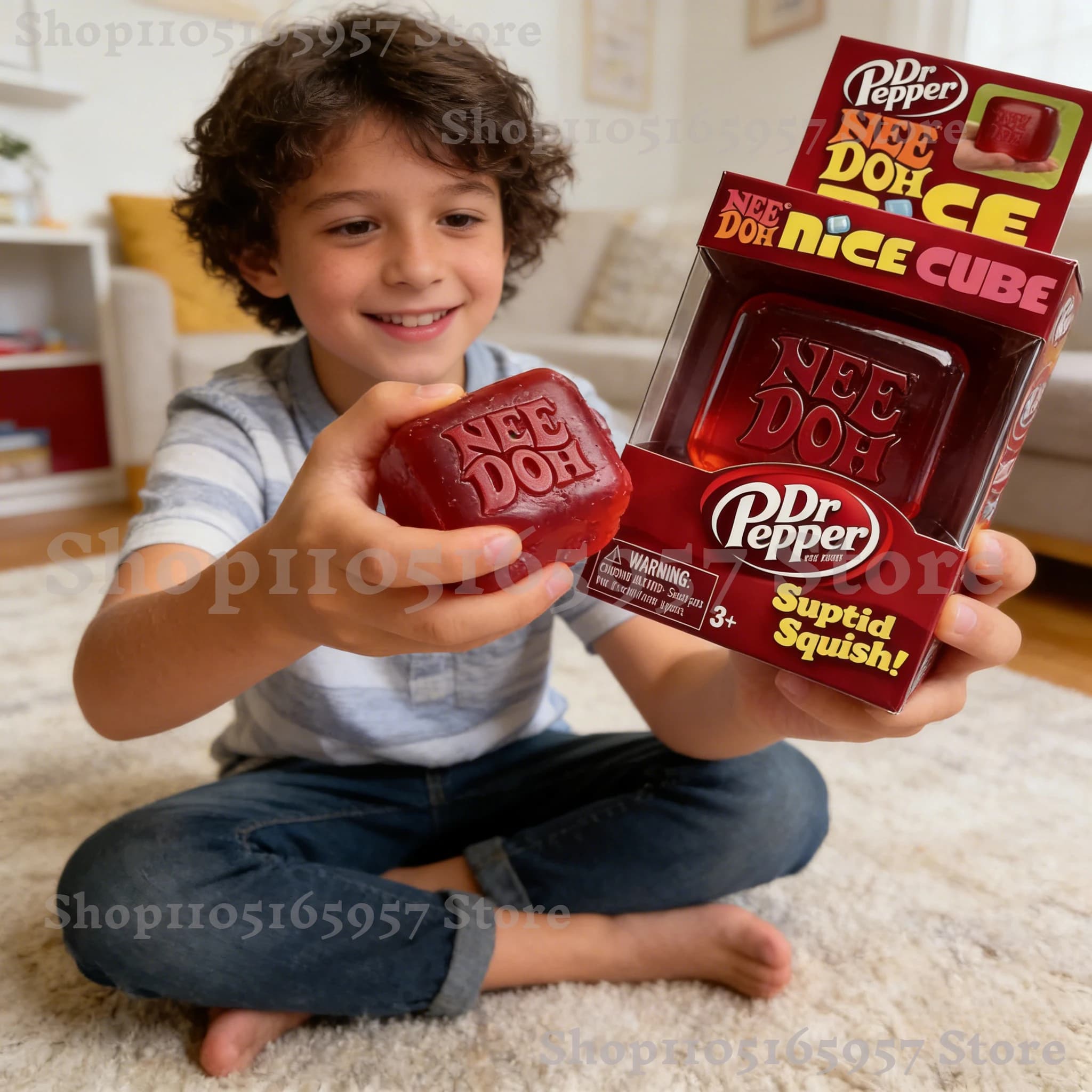 Cubo Sensoriale Antistress Nee-Doh Rosso, Giocattolo da Spremere per Bambini e Adulti, Gioco da Scrivania