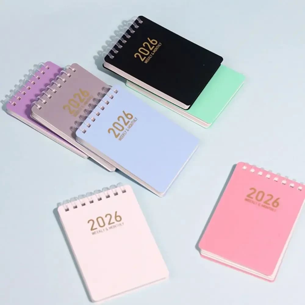 Notebook compatto A7 con lista delle cose da fare Versione inglese Mini 2026 Agenda Libro Pianificatore mensile portatile Studenti