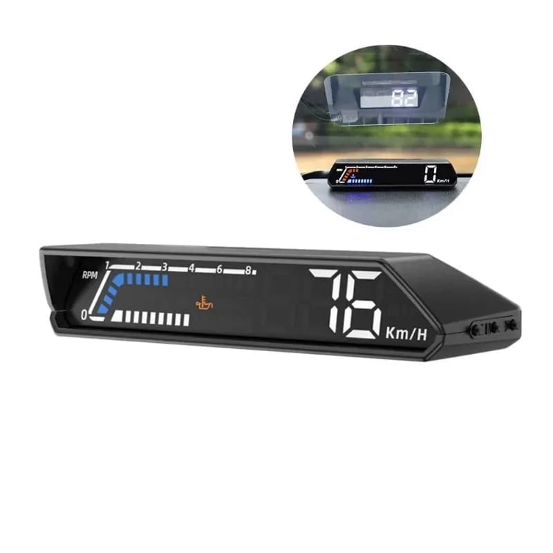 Car Head Up Display OBD Instrument Dual Screen Linkage Direct Display Oil Pressure Monitor RPM Speed Windshield Projector S100