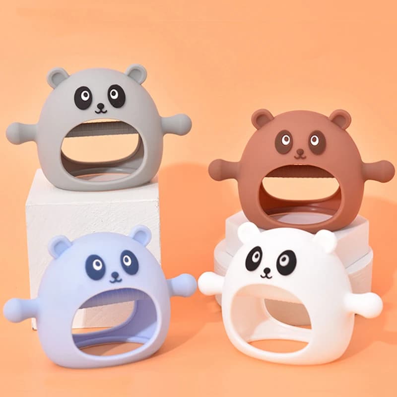 Guanti per bambini Massaggiagengive Silicone Cartoon Anti-mangiare Mano Molare Bastone Massaggio Gengive Orso Bambini Anti-mordere Giocattolo Neonati Strumento da masticare
