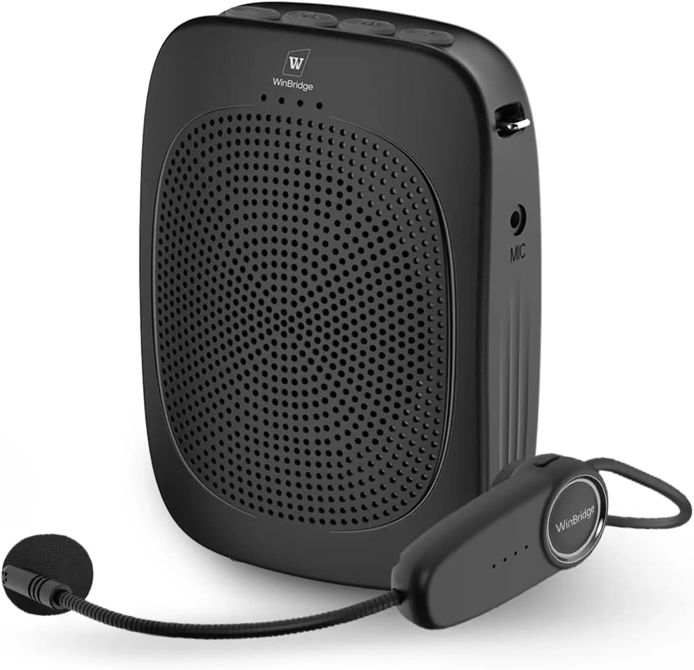 Wireless Voice Amplifier with Headset Mic, 15W Portable PA System for Classroom, Bluetooth Speaker, 12-15H Battery, C002