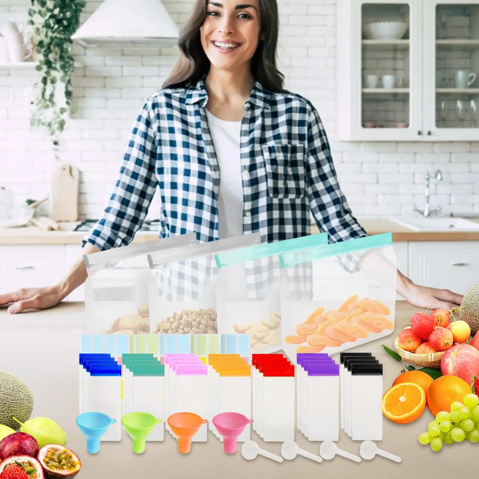 Reusable bag for food preservation Travel bag for protein powder tablets EVA Convenient preservation of medicines Food preservation bag for home