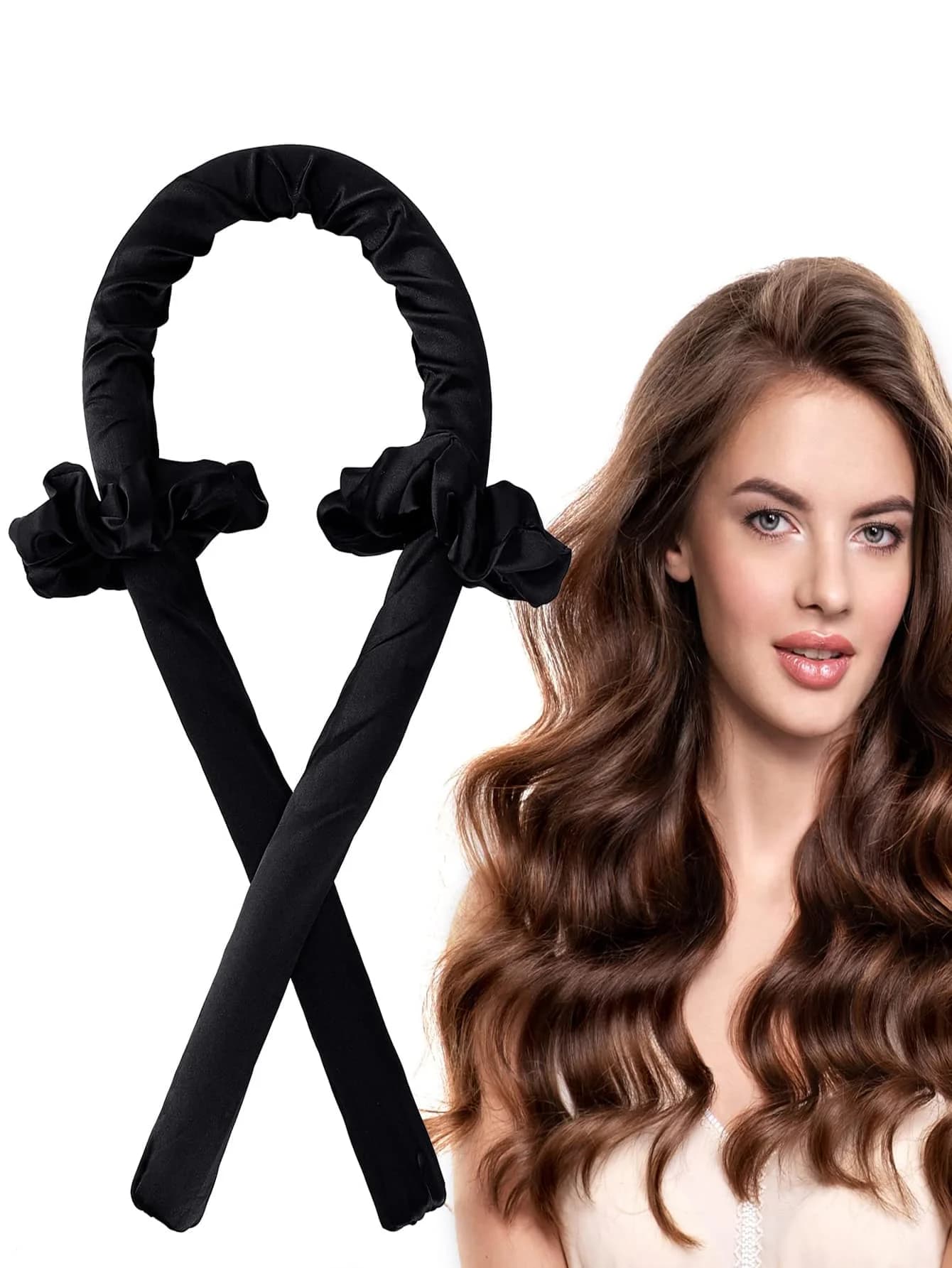 1 rotolo di ferro arricciacapelli senza calore con 2 fasce per capelli strumento per lo styling dei capelli fai da te per Natale compleanno festa della mamma regali di San Valentino