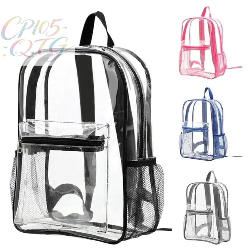 Hot Transparent PVC Outdoor Sports Fitness Knapsack Casual Travel Visible Backpack Large Capacity Waterproof Shoulders Bag