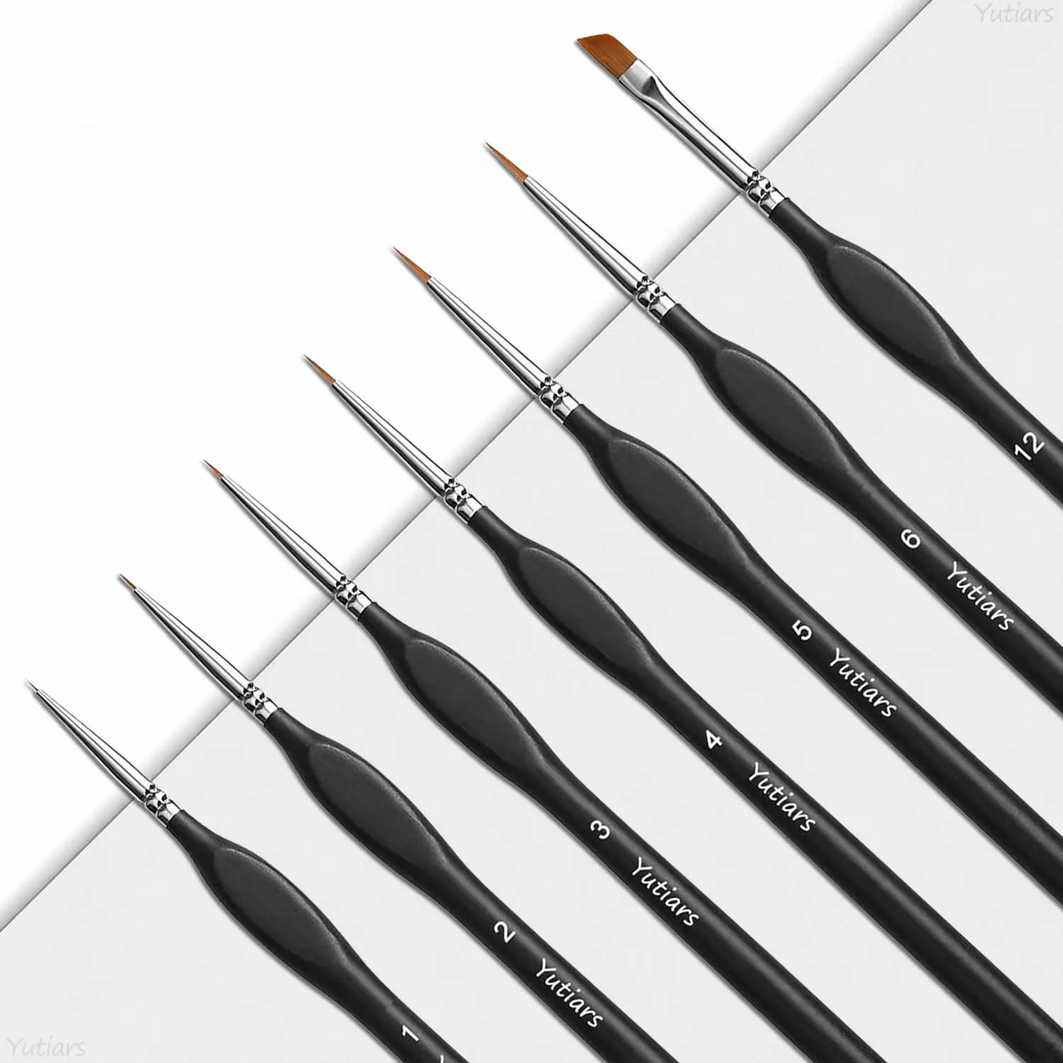 Yutiars Miniature Drybrush Paint Brushes 3/7/10Pcs, Micro Fine Detail Paint Brush Set for Acrylic Watercolor Oil Painting