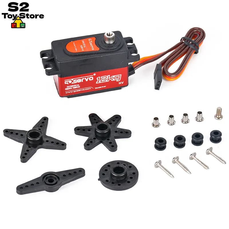 Servo Digitale GXservo GX3212MG 12KG HV ad Alta Coppia, Corpo Corto, Ingranaggi in Metallo, Cassa in Alluminio per Auto RC 1/10 On-Road, Drift e Touring