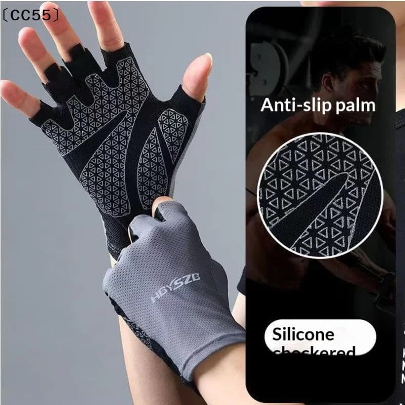 Guanti da ciclismo a mezze dita per uomo e donna, antiscivolo, antiurto, traspiranti, estivi, senza dita, per bici, sport, palestra, allenamento, ciclismo〔CC55〕