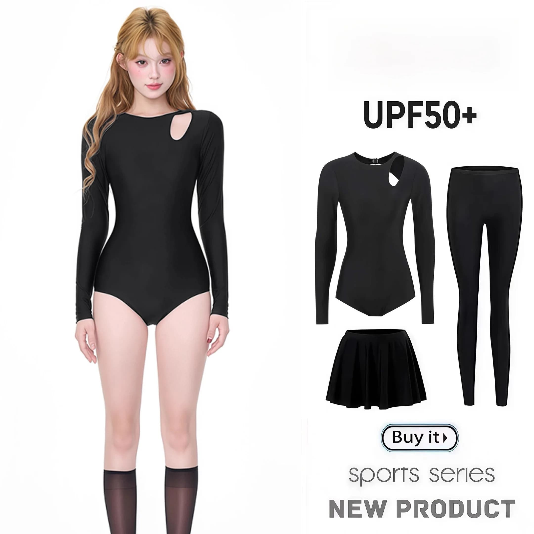 Women's Full Swimwear Ins Sle Long Sleeved Swimwear for Diving and Surfing, Long Swimwear for Snorkeling and Swimming
