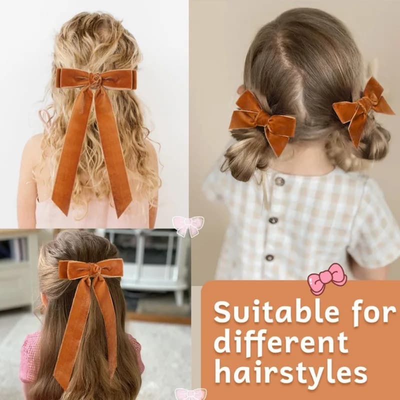 Set di Fermagli per Capelli in Velluto con Fiocco 2025 per Donne, Bambine e Ragazze, Accessori per Capelli, Ornamenti per la Testa