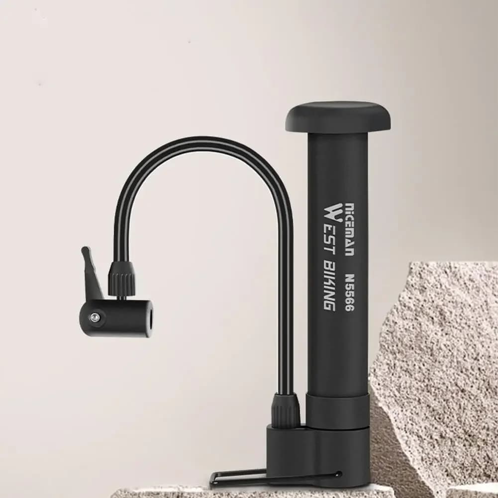 Pompa da bicicletta portatile 80 PSI Pompa d'aria manuale per bici Palloncino Gonfiatore per pneumatici Valvola Schrader Pompa da pavimento Accessori per ciclismo
