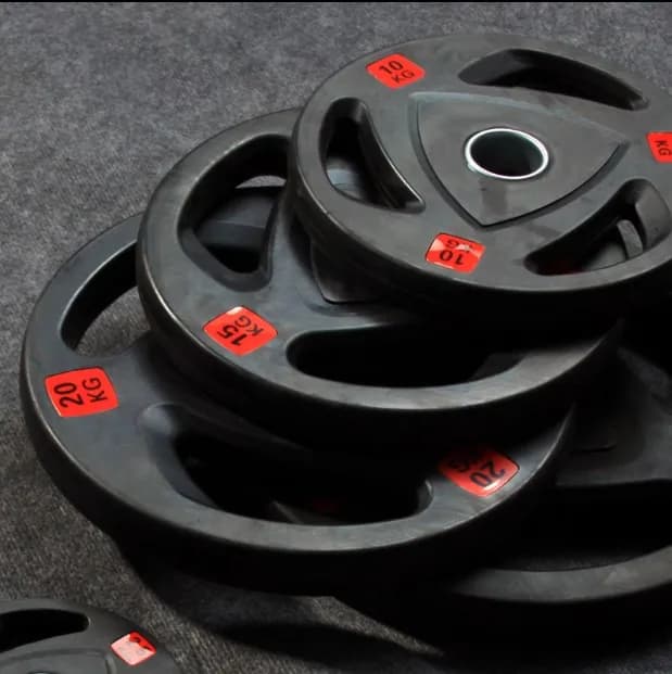 Rubber Coated Barbell Discs for Home Fitness Wheelchairs for Free Weight Lifting