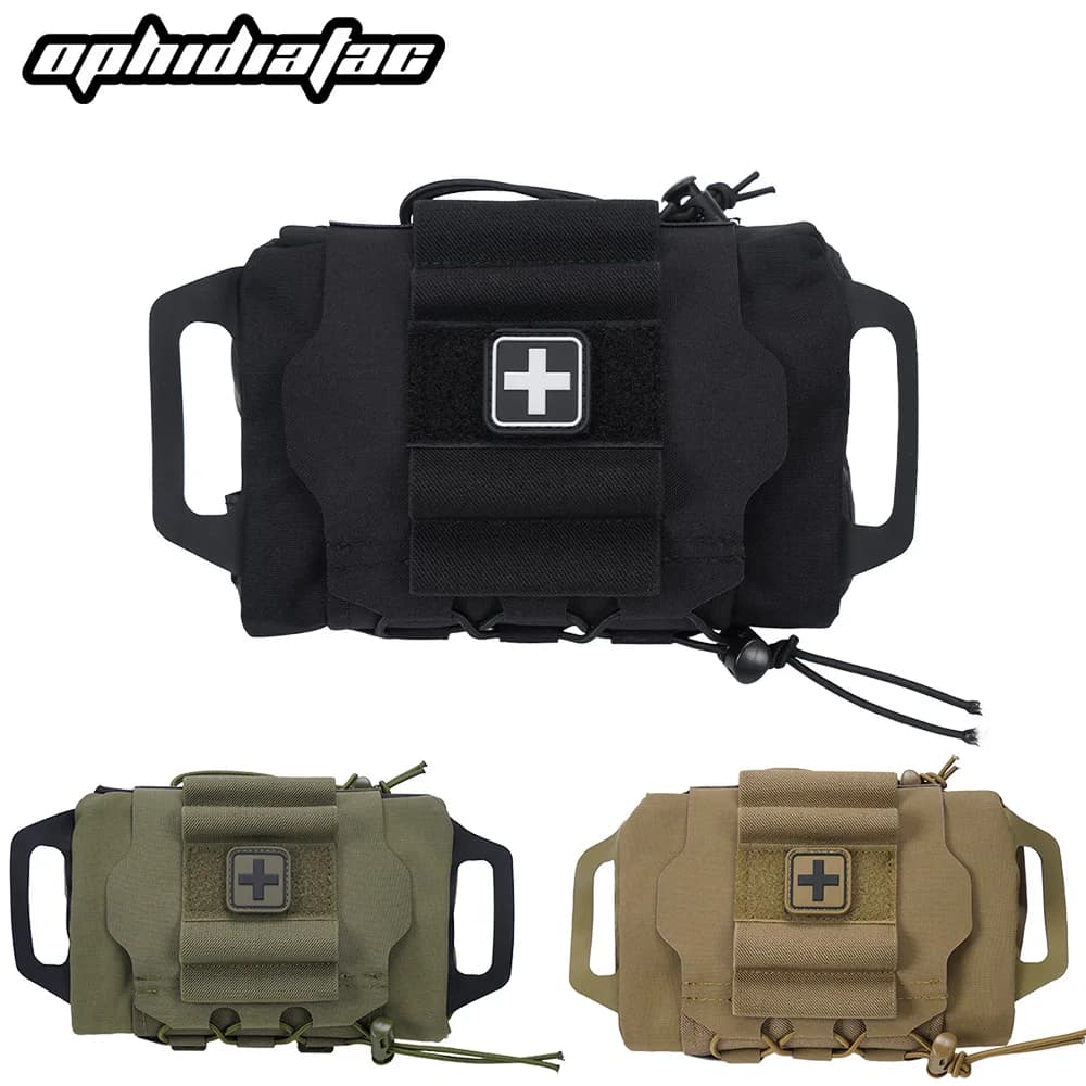 OPHIDIANTAC IFAK Pouch Sistema a due pezzi Custodia di pronto soccorso medico Med Roll Carrier Borsa da caccia per escursionismo