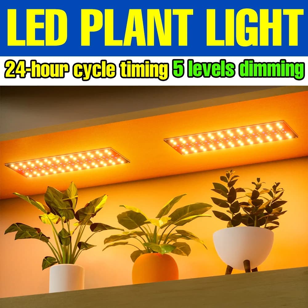 USB DC5V Coltivation LED Lights, Complete Spectrum, Quantum Panel with Automatic On/Off Timer for Succulent Plants and Cactus in Vase